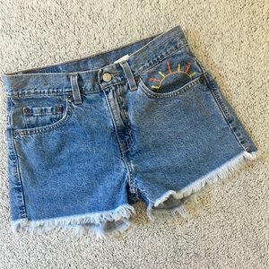 Vintage Levi’s Embroidered Denim Jean Shorts